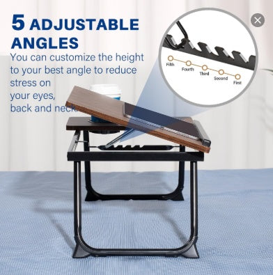 Adjustable Laptop Desk,Bed Computer Desk, Foldable Study Desk, Bedroom, Children's Adjustable Table, Small Coffee Table, Dining Table, Adjustable Solid Wood Writing Desk