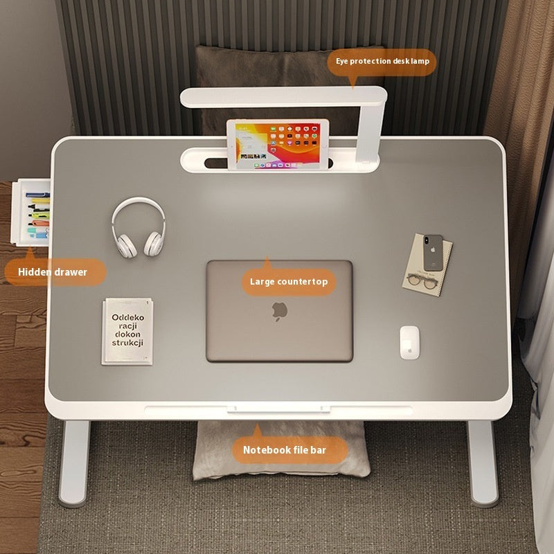 Small Table With Table Lamp Foldable Lifting