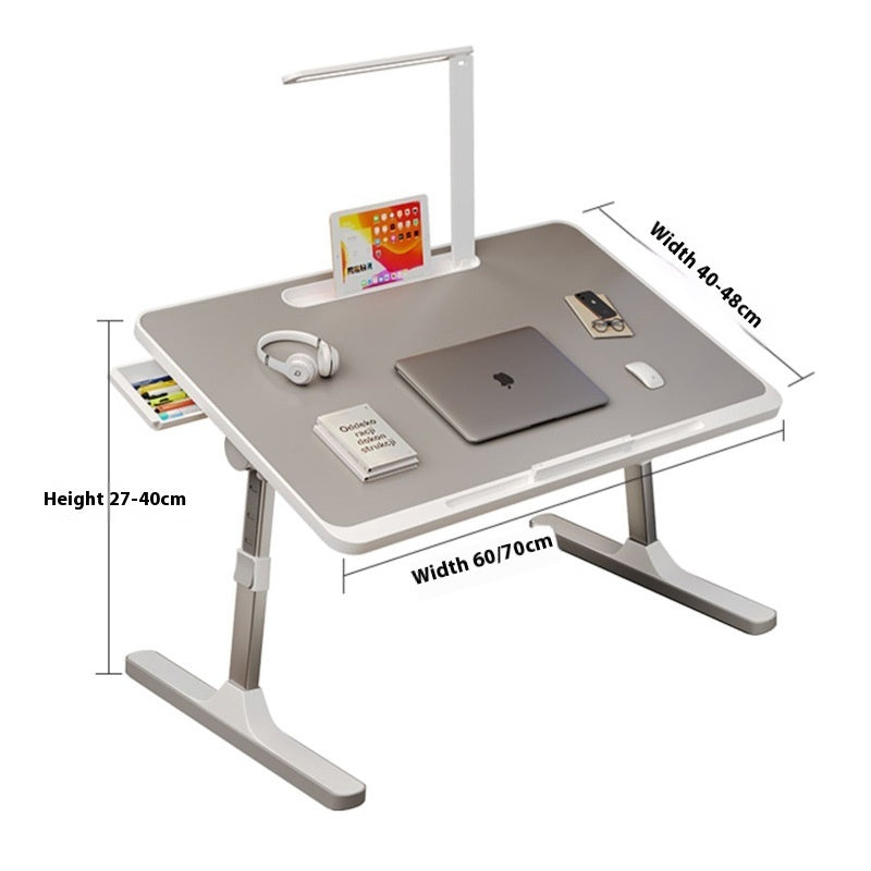 Small Table With Table Lamp Foldable Lifting