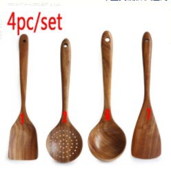 Lengthened Wood Spatula Non-stick Cooking Kitchenware Suit