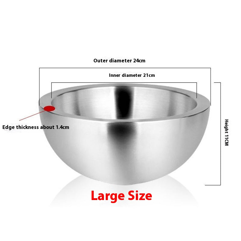 304 Stainless Steel Salad Bowl Salad Bowl Double Layer