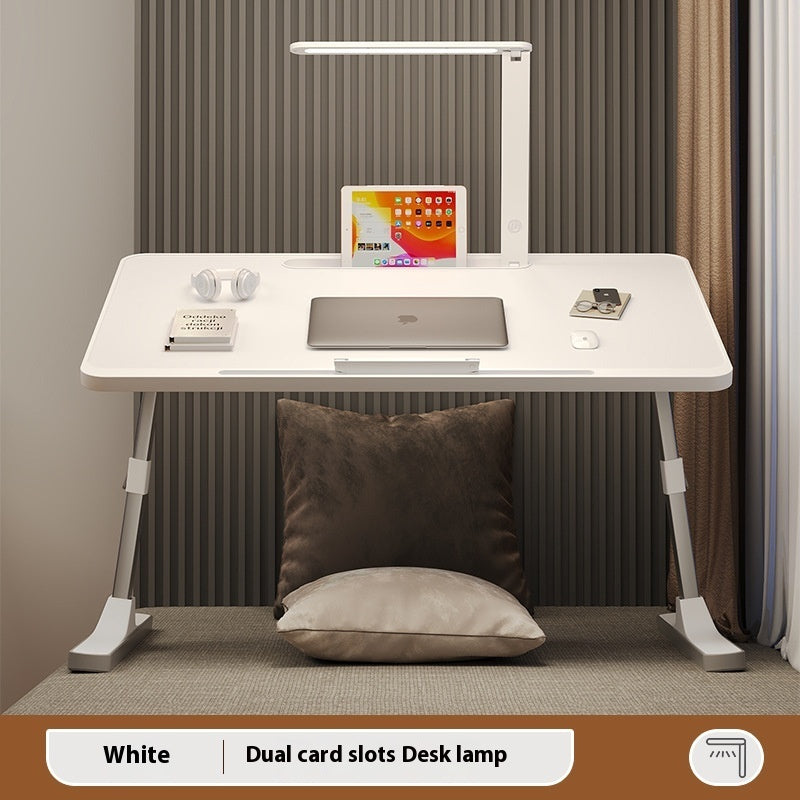Small Table With Table Lamp Foldable Lifting