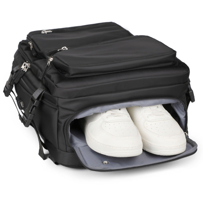 Mens Large-Capacity Business Backpack With Dry-Wet Separation Compartments