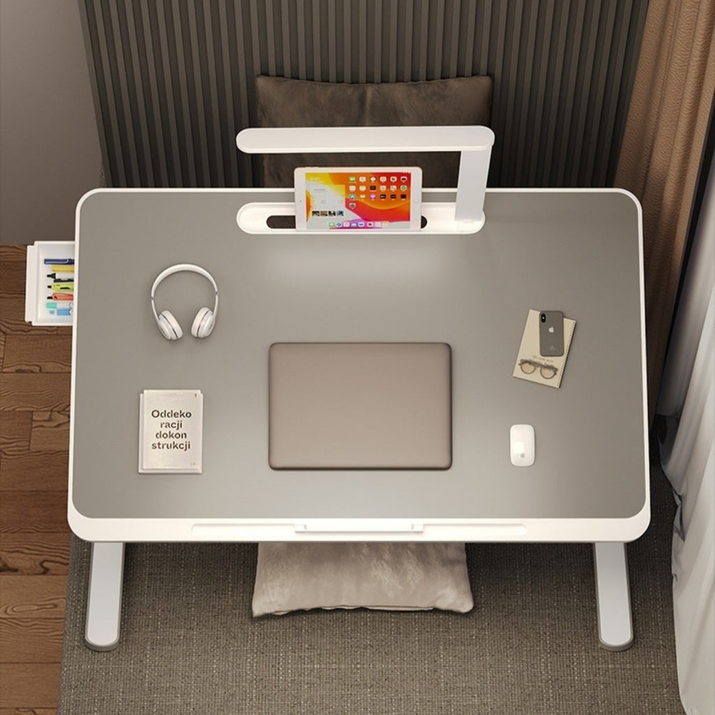 Small Table With Table Lamp Foldable Lifting