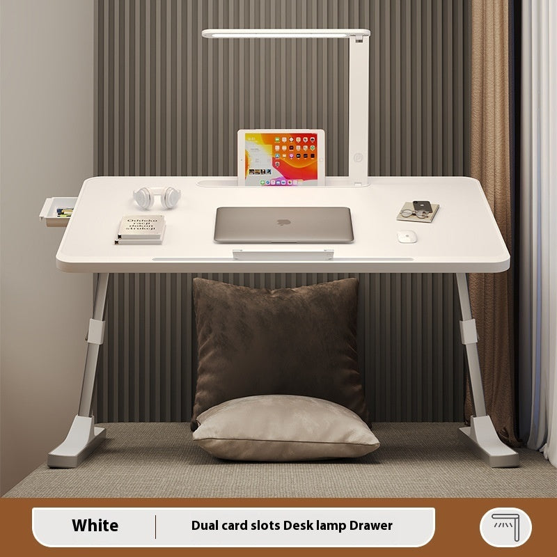 Small Table With Table Lamp Foldable Lifting