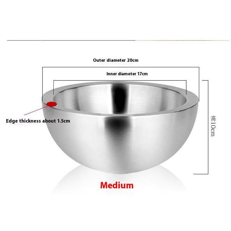 304 Stainless Steel Salad Bowl Salad Bowl Double Layer